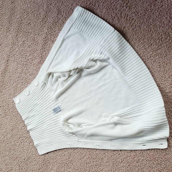 Womens White Knitted Large Button Cardigan Ellemenno - Picture 12 of 16